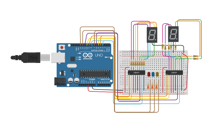 Circuit design TRABAJO PRACTICO 2 UNIDAD 3 EJERCICO 4 - Tinkercad