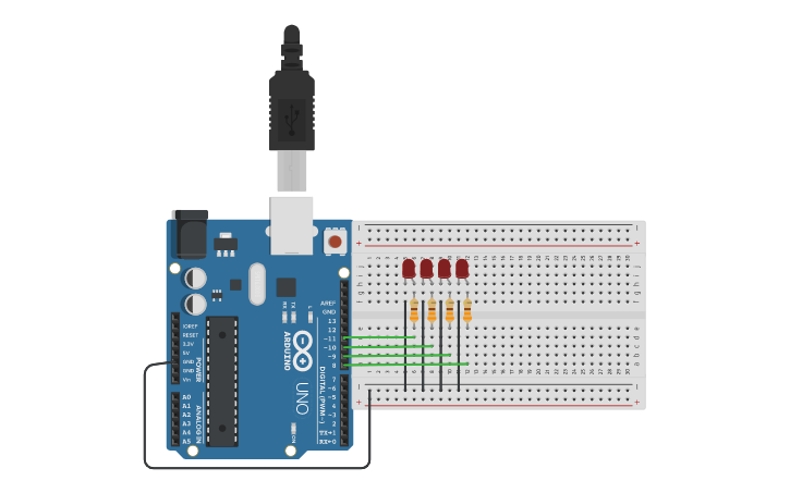 Arduino Blinking Multiple Leds With Tinkercad Circuit Builder Drake ...