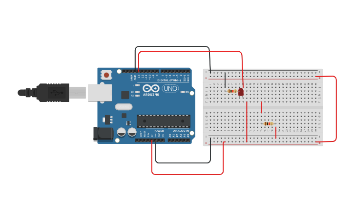 Circuit design ciclo led de 10 segundos - Tinkercad