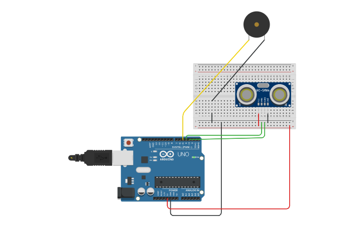 Circuit Design Buzzer Arduino Sensor Tinkercad 7413