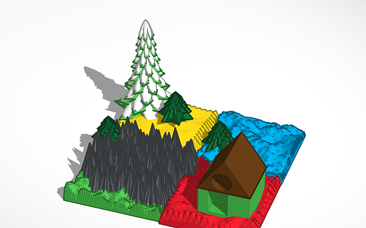 3D design Домик - Tinkercad