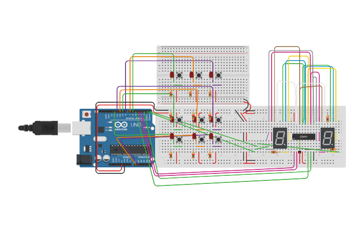 Circuit design Logan TicTacToe - Tinkercad