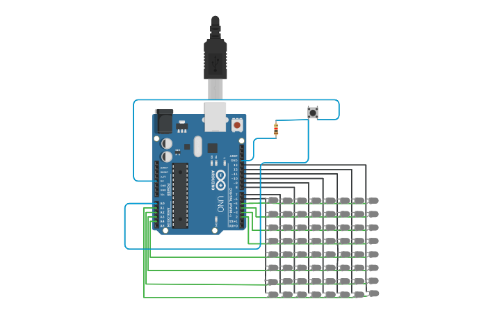 Circuit design 8x8 LED Matrix | Tinkercad