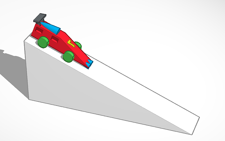 3D design Car Rolling Down Ramp - Tinkercad