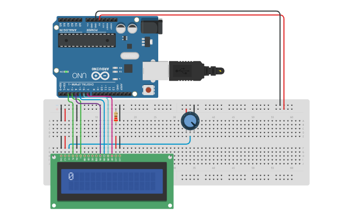 Circuit design Reloj Arduino LCD16x2 - Tinkercad