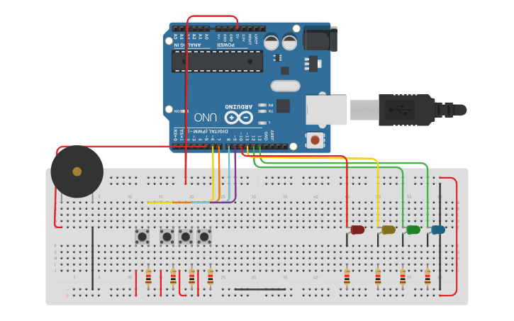 Circuit design piano - Tinkercad