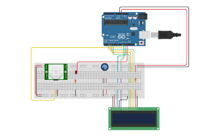 Circuit design Arduino Motion Counter - Tinkercad