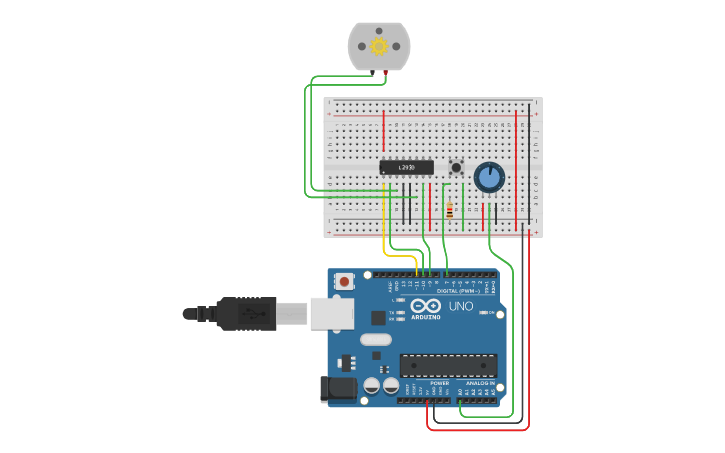 Circuit Design Dc Motor With L293d Potentiometer And Push Button