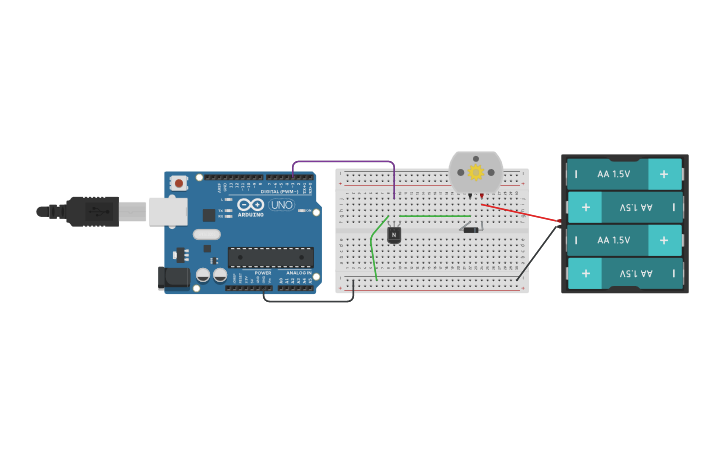 Circuit design Arduino - Simple DC Motor Control - Tinkercad