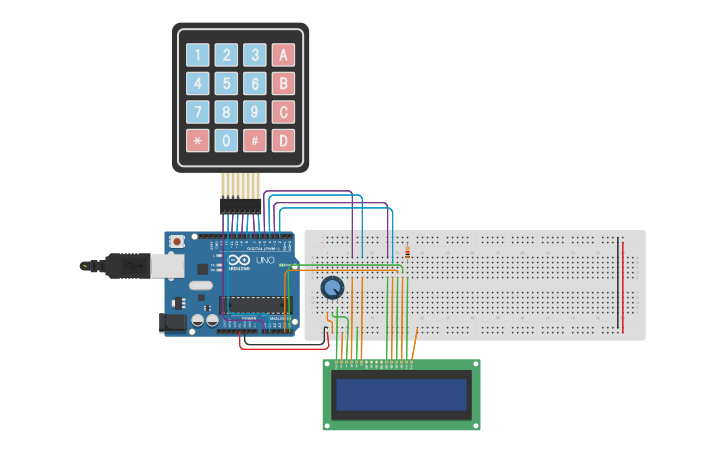Circuit design Practica Keypad con Arduino | Tinkercad