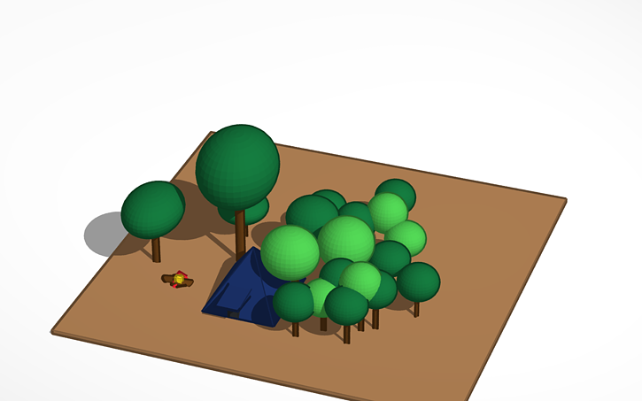 3D design Camping Scene - Tinkercad