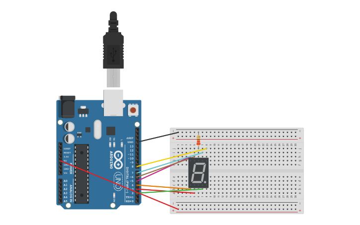 Circuit design ARDUINO DISPLAY 7 - Tinkercad