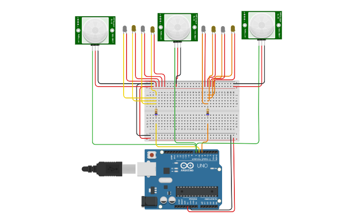 Circuit design fita led - Tinkercad