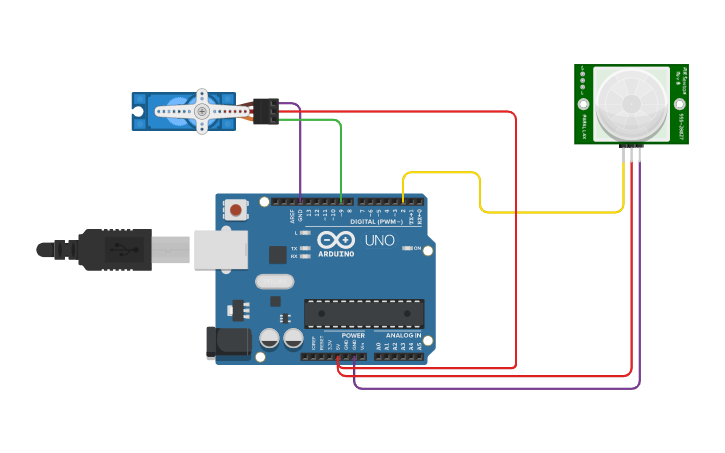 Circuit design Sensor infrarrojos _PIR - Tinkercad
