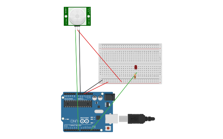 Circuit design PIR-Sensor | Tinkercad