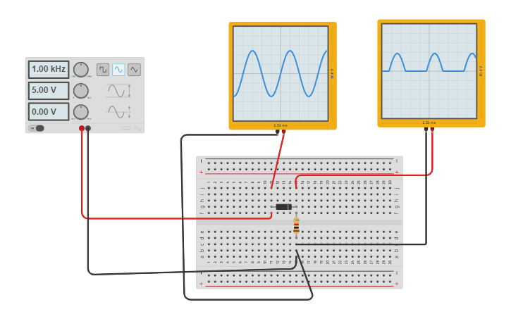 Circuit design Half Wave Rectifier - Tinkercad