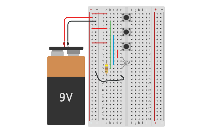 Circuit design Simple RGD led design | Tinkercad