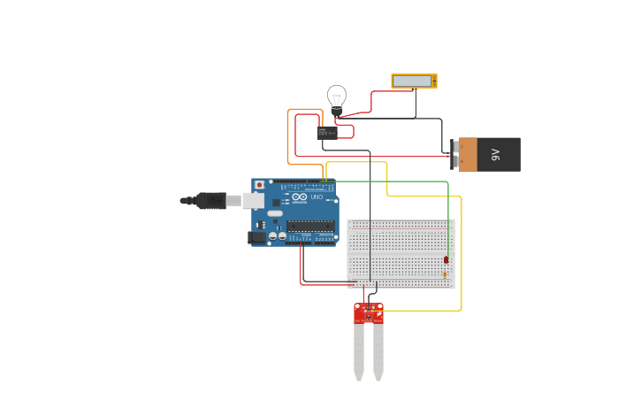 Circuit design Projeto Irrigação automática - Tinkercad