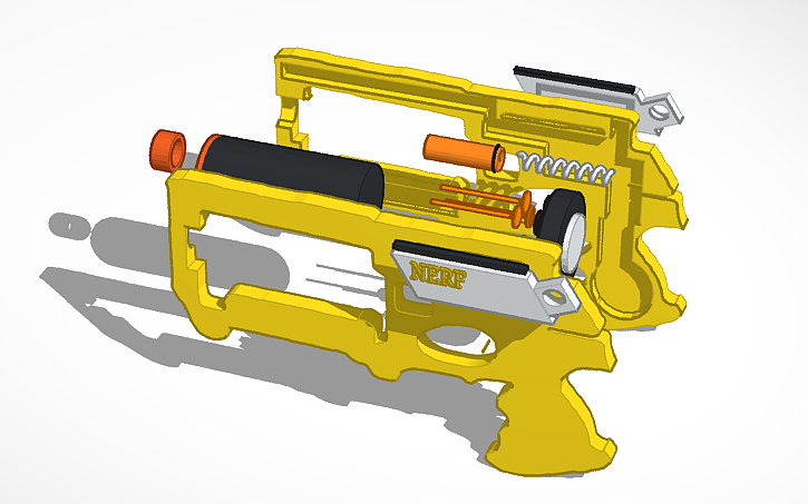 3d Design Nerf Gun Exploded View Tinkercad