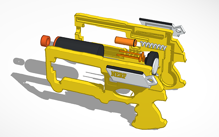 Toy Gun Exploded View 3D design Nerf Gun Exploded View - Tinkercad