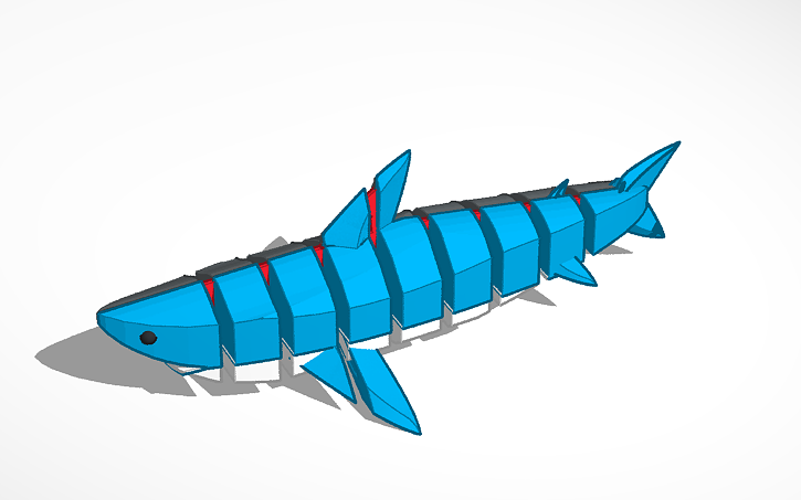 3D design Copy of Flexible Shark - Tinkercad