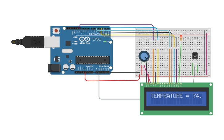 Circuit Design Digital Thermometer Tinkercad 0114