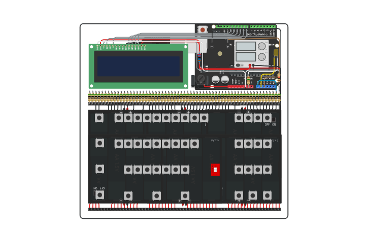 Circuit design COMPUTER KEYBOARD SIMULATOR = 48 KEYS - Tinkercad