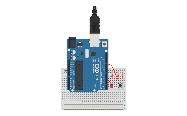 Circuit design Pushbutton Arduino - Tinkercad