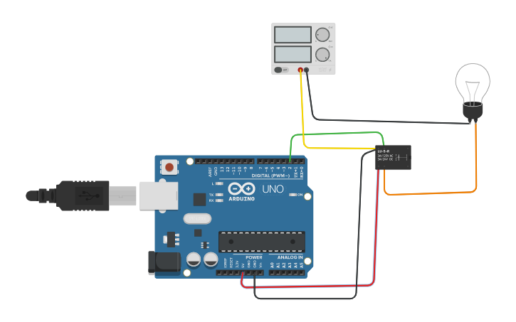 Circuit design RELAY - Tinkercad