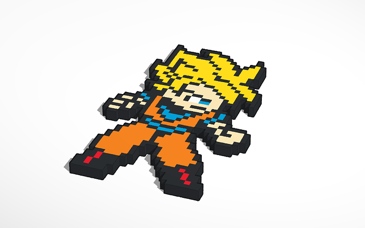 8-bit SSJ Goku | Tinkercad