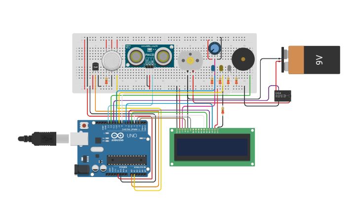 Circuit design Controlling Room System using 3 sensors [CRS] - Tinkercad