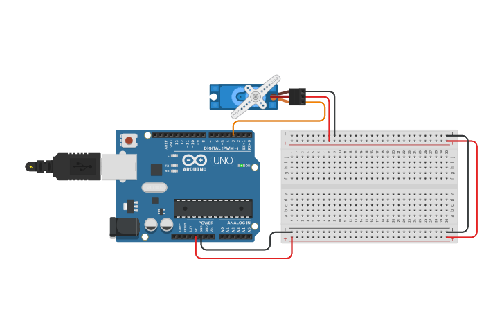 Circuit design Servo Motor - Tinkercad
