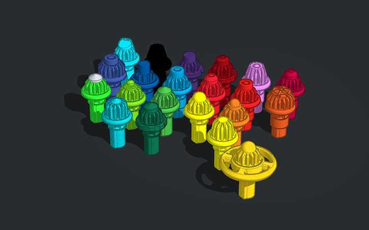 3D design Beyblade X Bits (+ Metal Needle & Unite) - Tinkercad