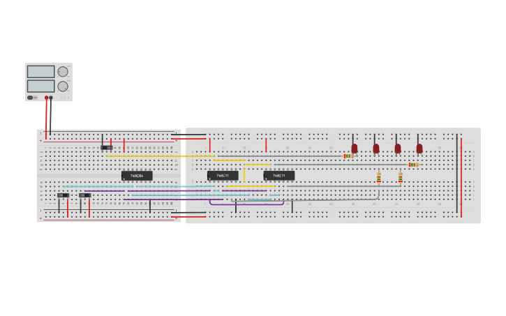 Circuit design demultiplexer 4 | Tinkercad