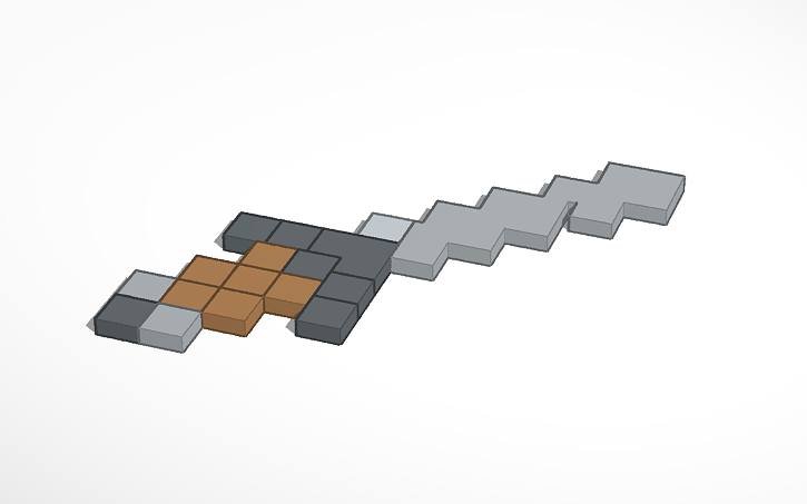 Dagger Minecraft Model 3D design MineCraft Dagger | Tinkercad