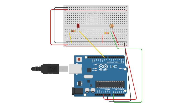 Circuit design light sensor - Tinkercad
