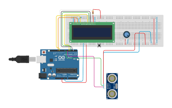 Circuit design Sensor de nivel de Agua - Tinkercad