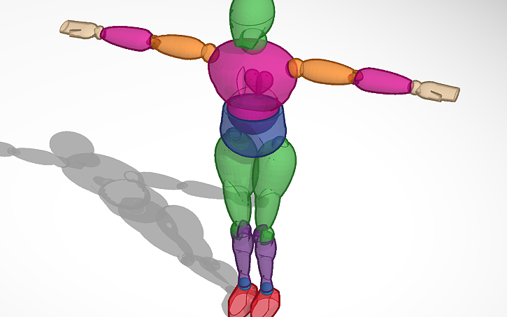 3D design Posable Figure WIP - Tinkercad