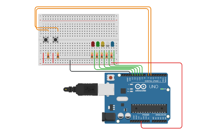 Circuit design 5279_5214 Projeto LEDS 4 - Tinkercad