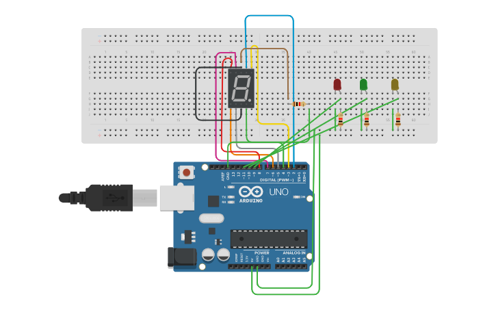 Circuit design 7segment with traffic light with count down series ...