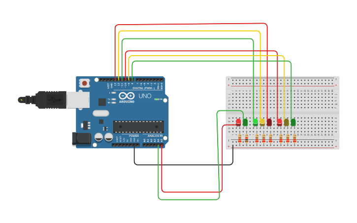 tinkercad traffic light with timer