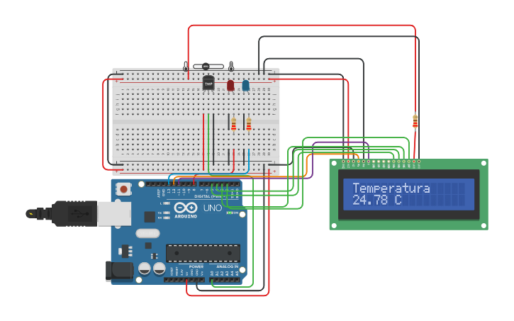 Circuit design LCD 16x2 - Tinkercad