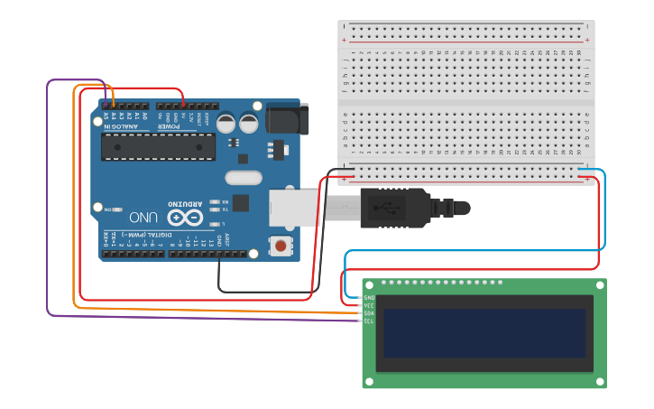 Circuit design LCD I2C - Tinkercad