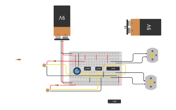 Circuit design line follower - Tinkercad
