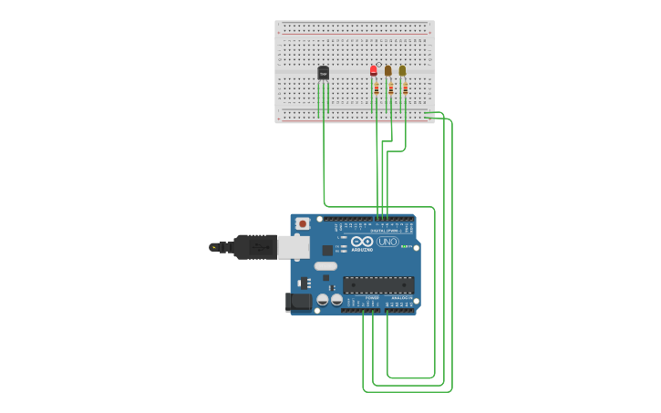 Circuit design Temperature sensor | Tinkercad
