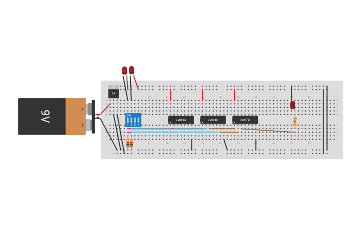Circuit design XOR - Tinkercad