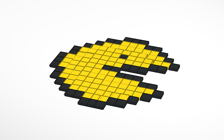 pac man pixel art tinkercad pac man pixel art tinkercad