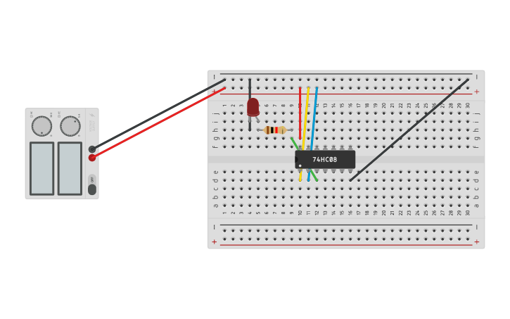 Circuit design 74LS08 | Tinkercad