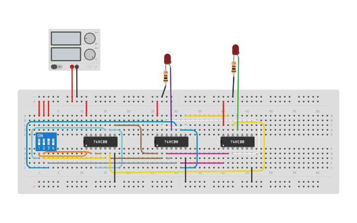 Circuit design FULL SUBTRACTOR(USING NAND GATES) - Tinkercad