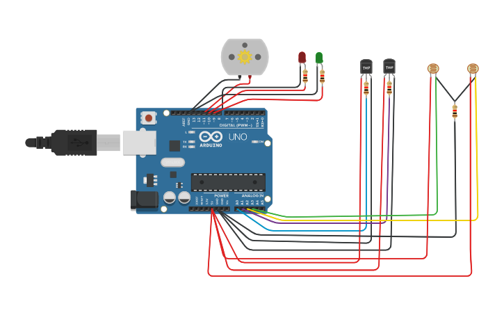 Circuit design DC motor Speed Control Using Temperature and LDR Sensor ...